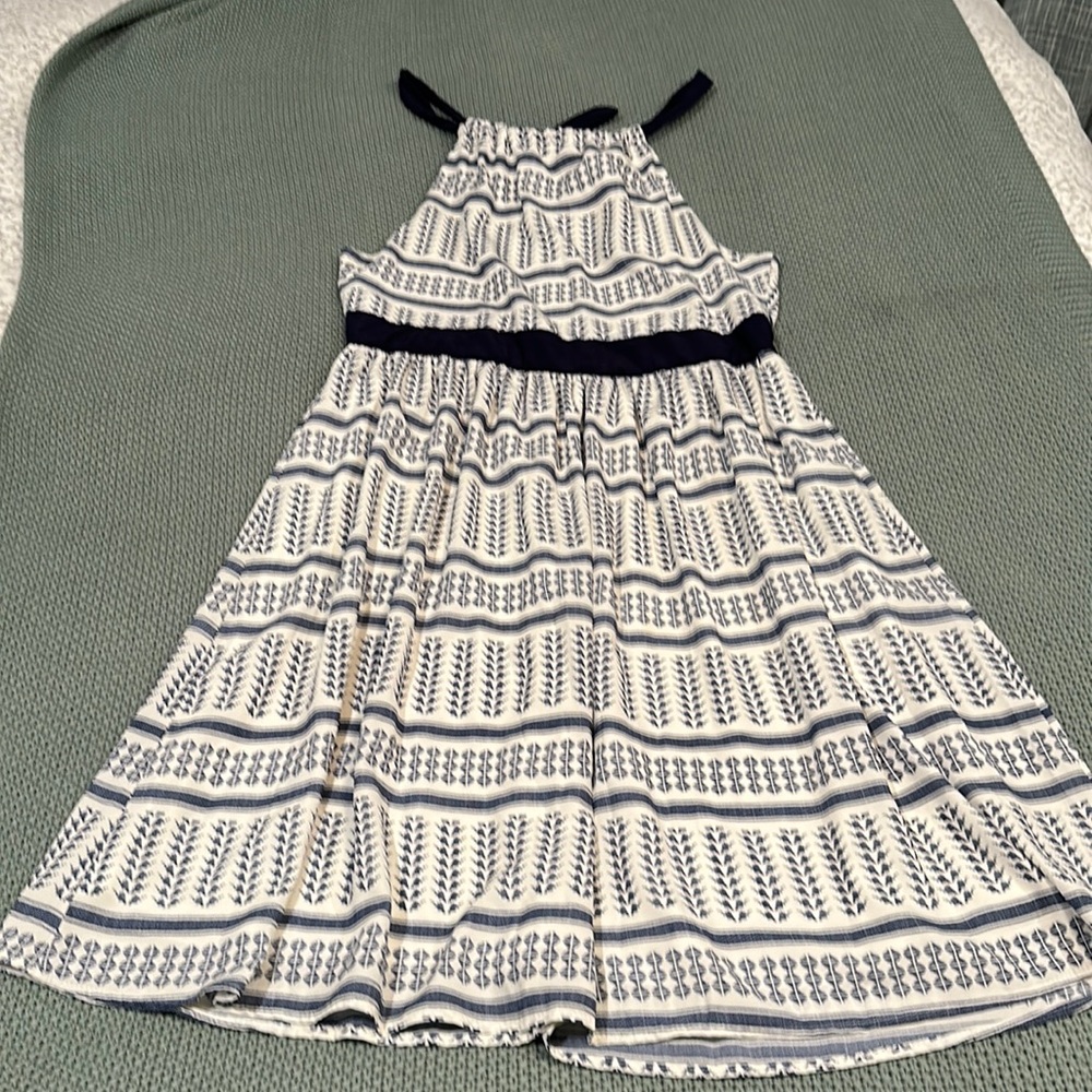 White and Navy Dress